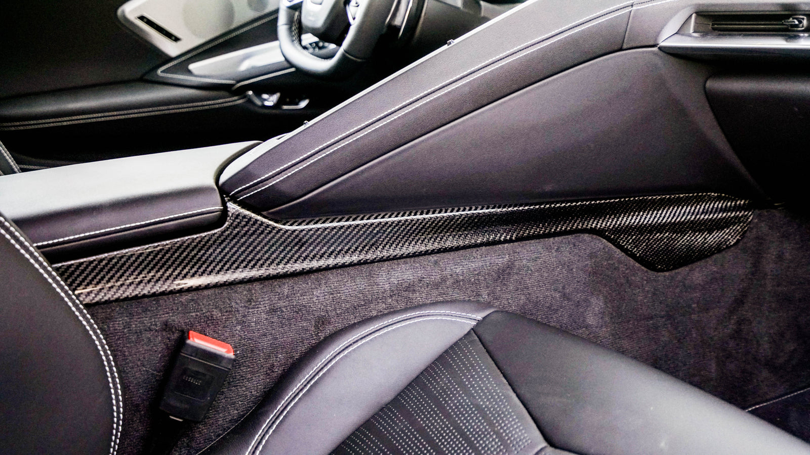 C8 Corvette Carbon Fiber LG566 Center Console Lower Side Panels - view 2