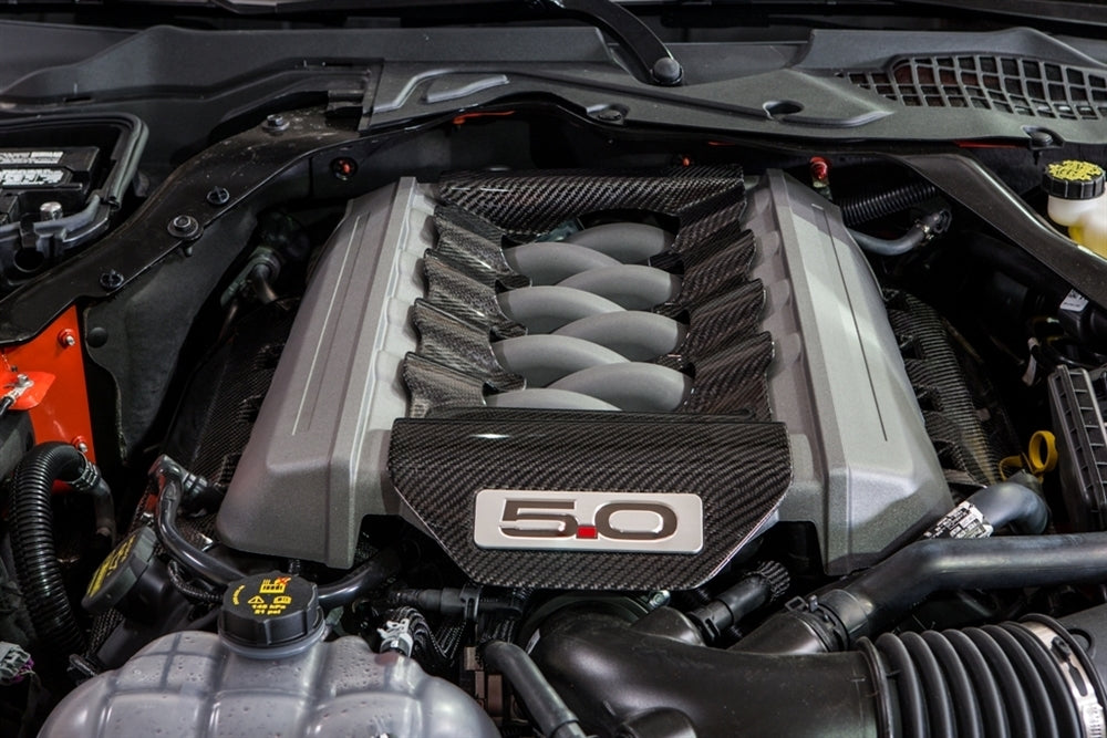 2015-2017 Mustang 5.0 Carbon Fiber LG225 Engine Cover Insert - TRUFIBER.COM