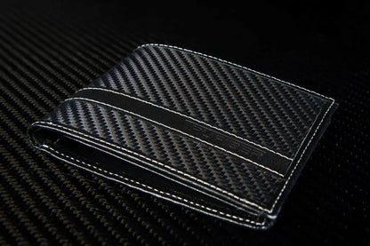 Clear Carbon Fiber & Leather Bi-Fold Wallet