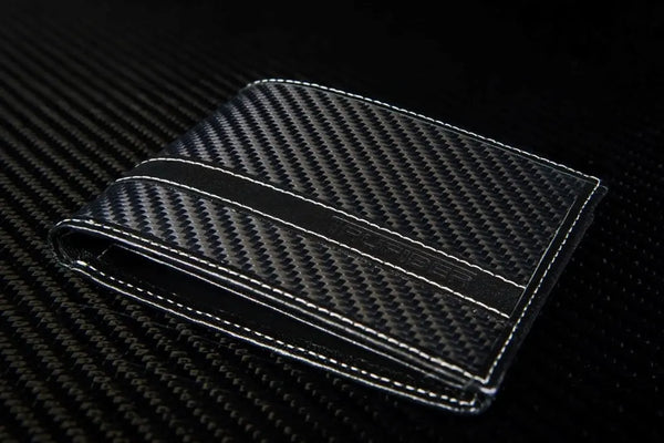 Clear Carbon Fiber & Leather Bi-Fold Wallet